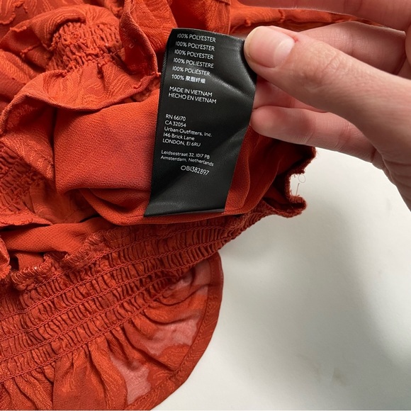 BY ANTHROPOLOGIE textured tie back cinched waist long sleeve blouse - Picture 7 of 8